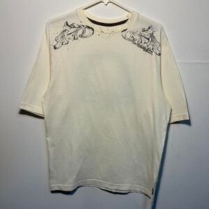 Early 2000s Calvin Klein Jeans Emo Skull Double Sided T-Shirt
